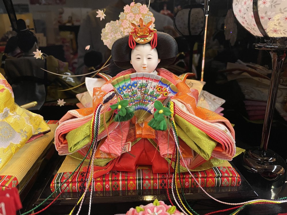 四寸<BR>おぼこ雛五人収納飾り