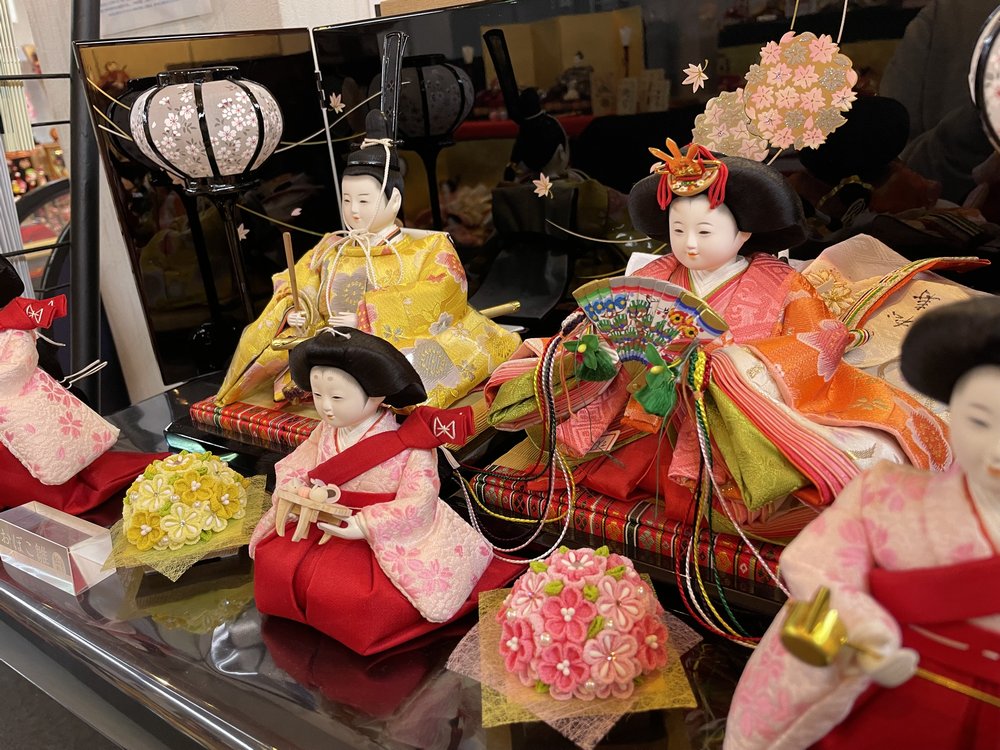 四寸<BR>おぼこ雛五人収納飾り