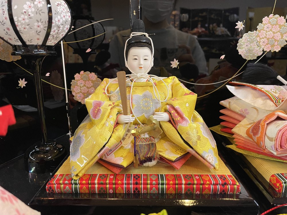 四寸<BR>おぼこ雛五人収納飾り