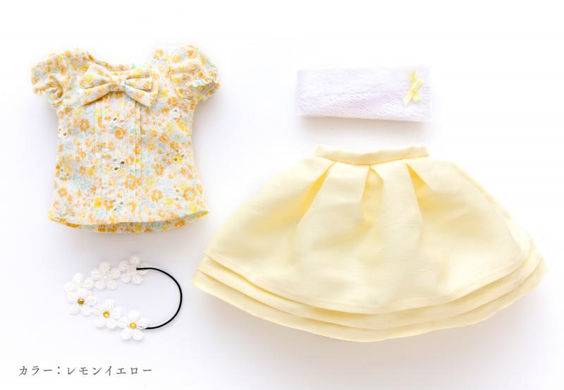 花柄ブラウス&シャンタンスカートセット