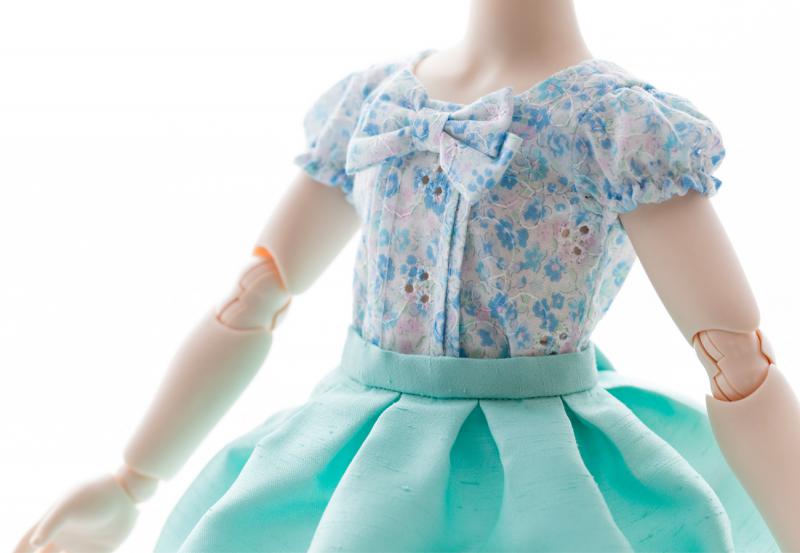 花柄ブラウス&シャンタンスカートセット