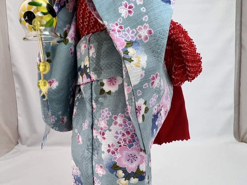 浴衣セット　桜（水色）