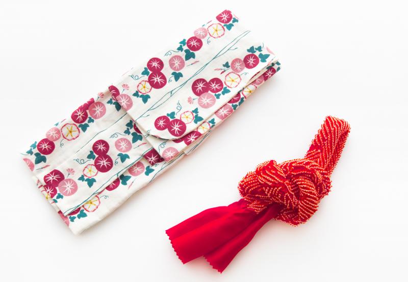 浴衣セット(朝顔・白)