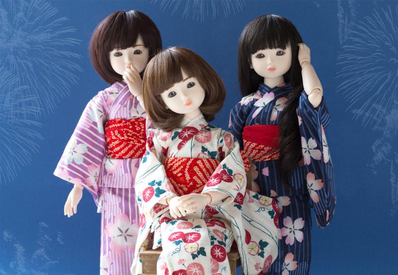 浴衣セット(朝顔・白)