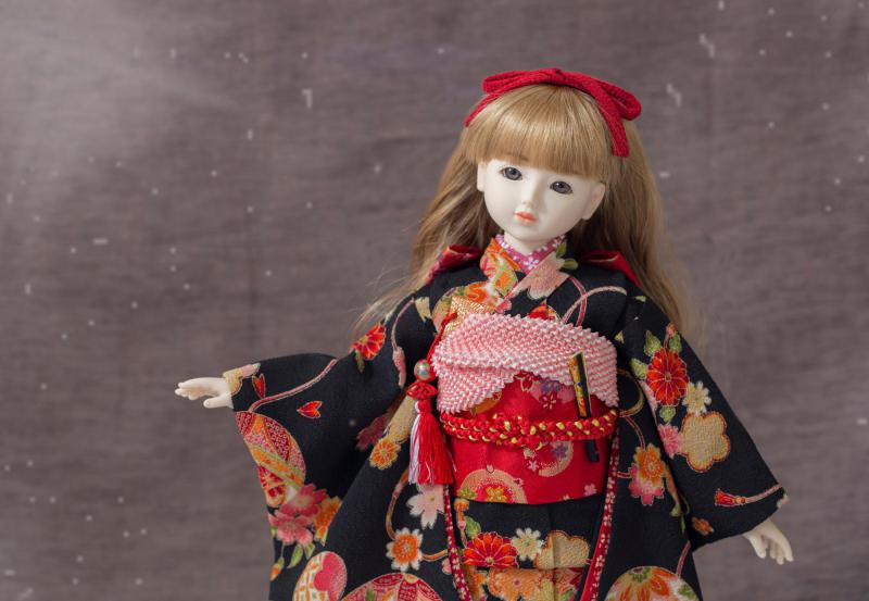 お顔に難あり！！ 野崎芳寿作 市松人形 約30cm お顔に難あり！！ 野崎芳寿作 市松人形 約30cm 市松人形 黒と