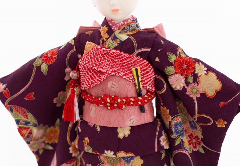 着物9点セット(鞠に桜・紫)