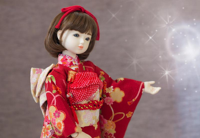 着物9点セット(鞠に桜・赤)