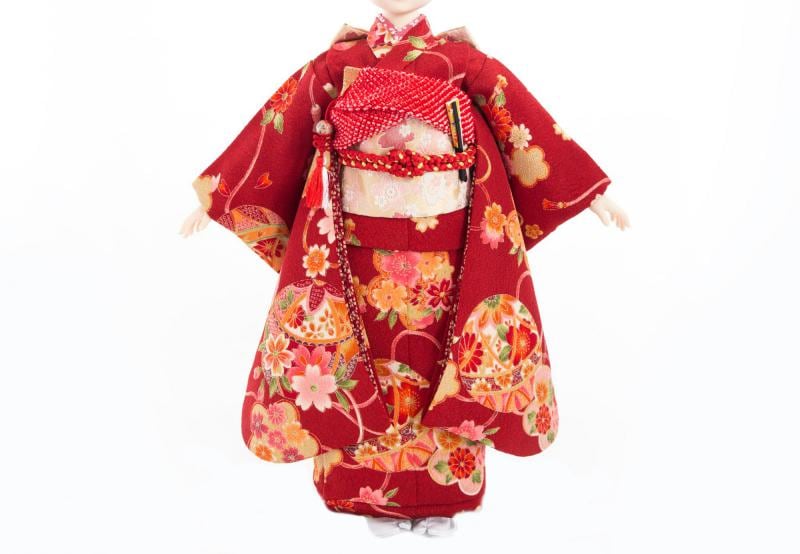 着物9点セット(鞠に桜・赤)