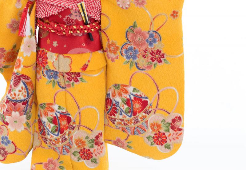 着物9点セット(鞠に桜・黄)