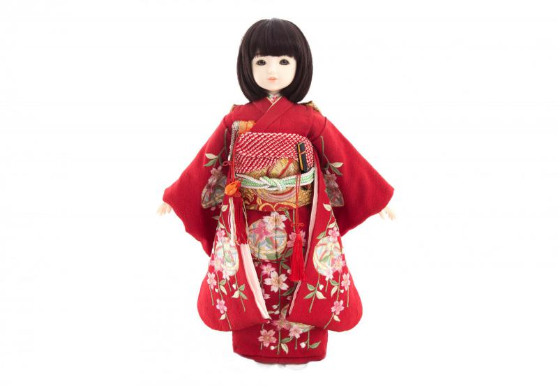 正絹着物9点セット(枝垂桜に鞠・赤)