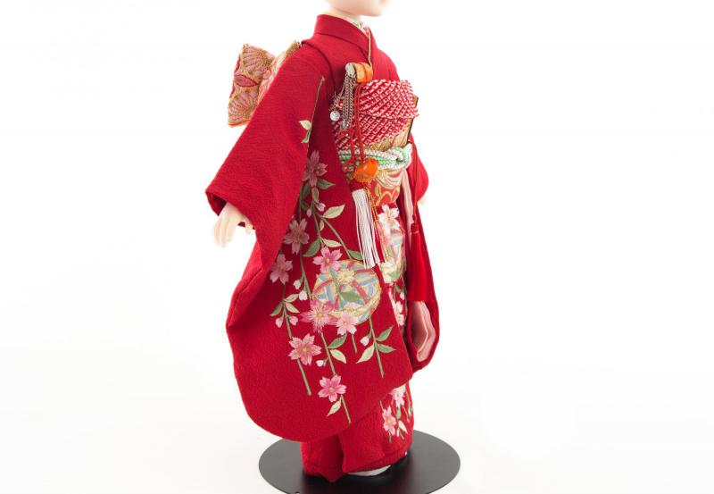 正絹着物9点セット(枝垂桜に鞠・赤)