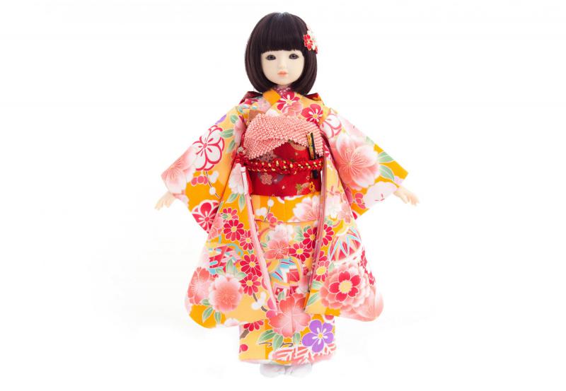 着物9点セット(鞠と扇に桜・山吹)