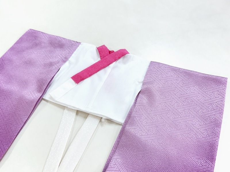 正絹着物セット（白地・ﾋﾟﾝｸ花）