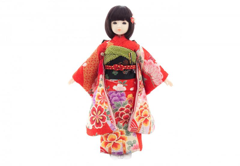 着物9点セット(熨斗に牡丹・赤)