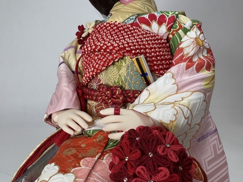 正絹着物セット(クリーム地・牡丹)