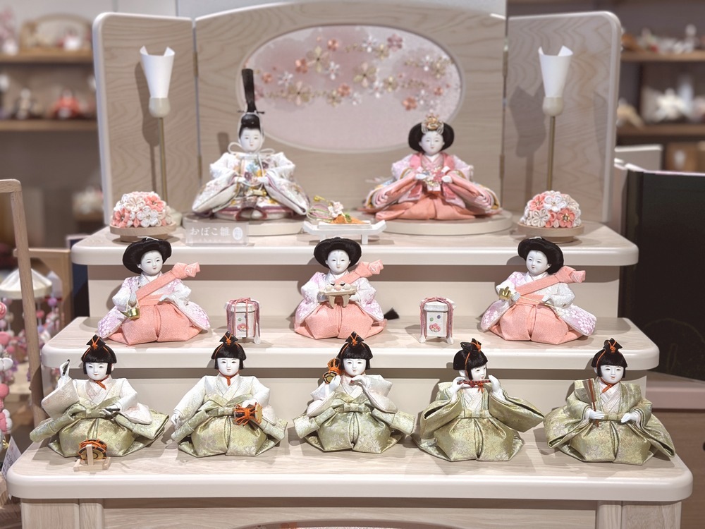 三寸おぼこ雛十人三段飾り