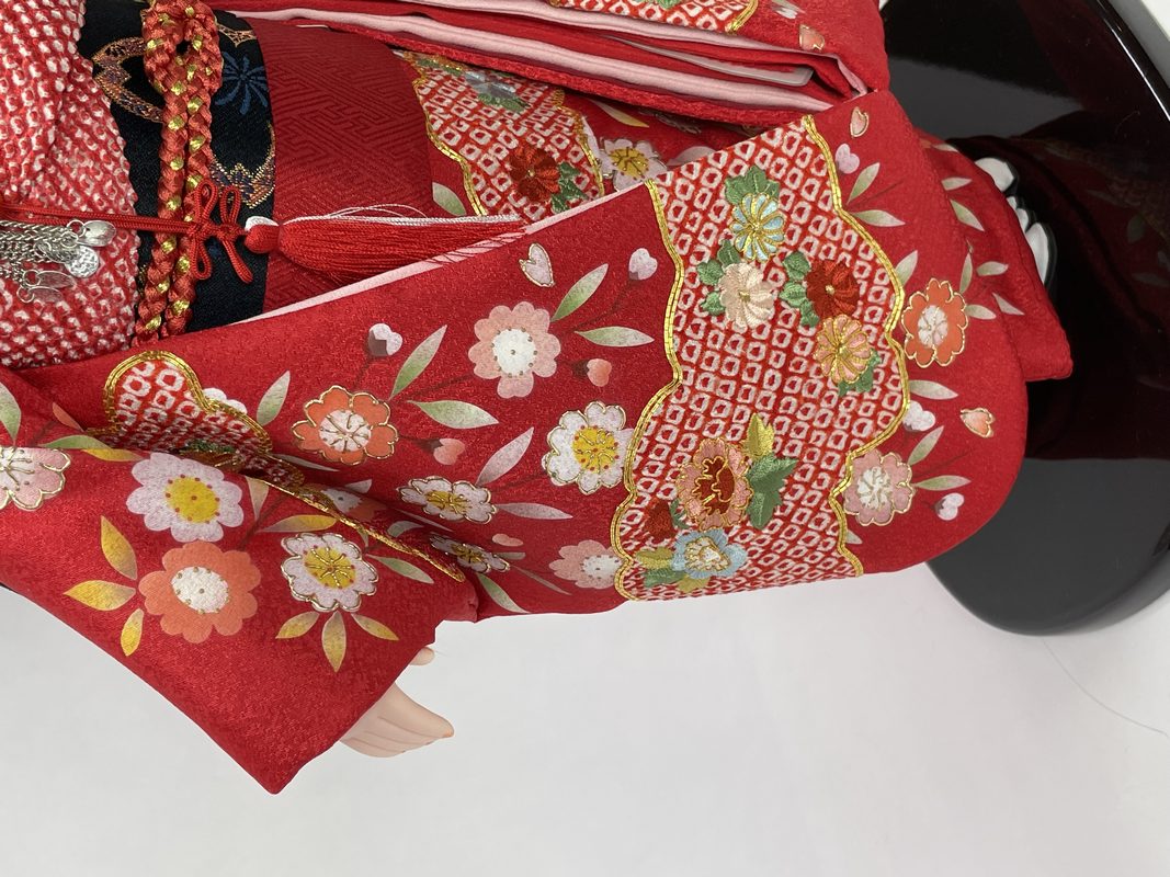 12号 切嵌金彩京刺繍  市松人形