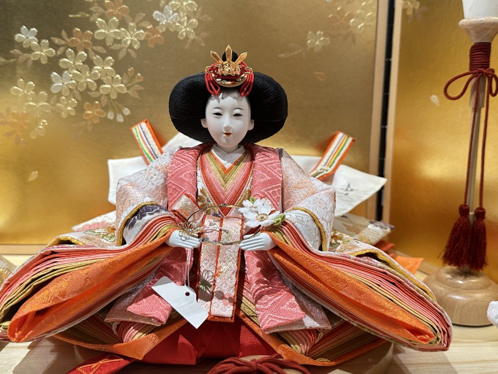 高級　京雛 親王飾り & お道具セット　伝統工芸　松寿作　美術品　日本製　雛人形 雛人形】京十番 京極手刺繍 雲水四君子文様 親王飾り〈小出松寿