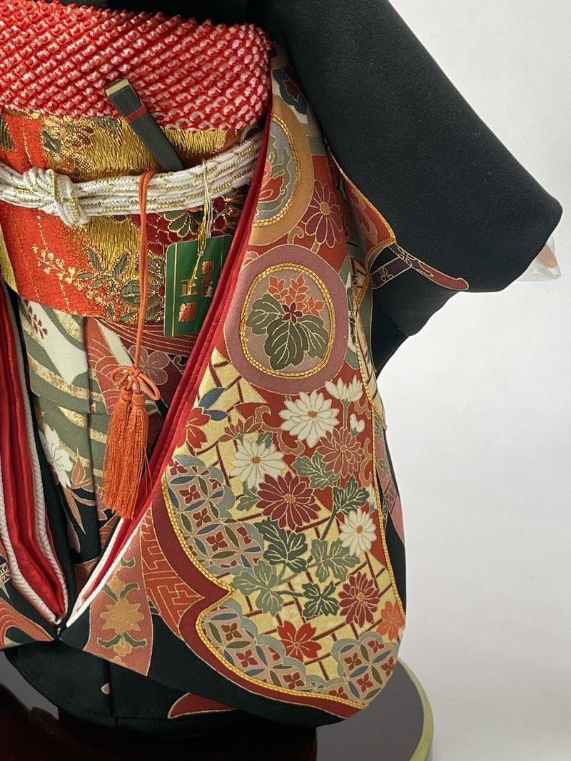 【現定品】12号 正絹 留袖 市松人形