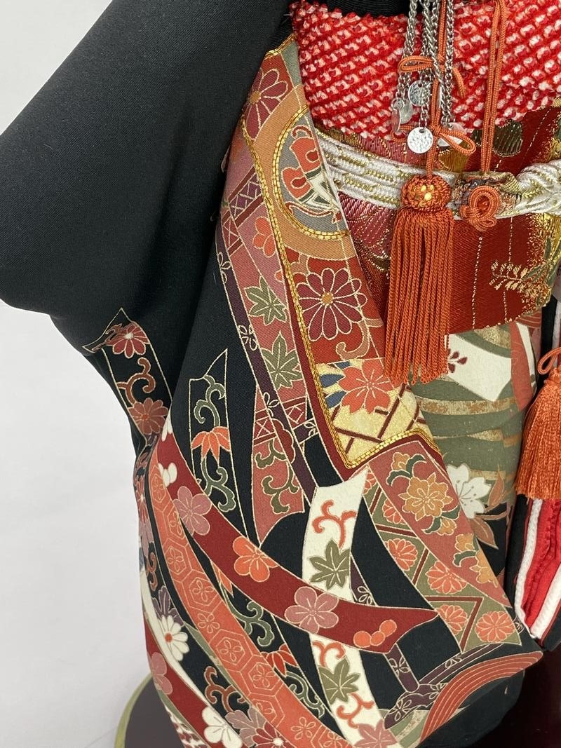 【現定品】12号 正絹 留袖 市松人形