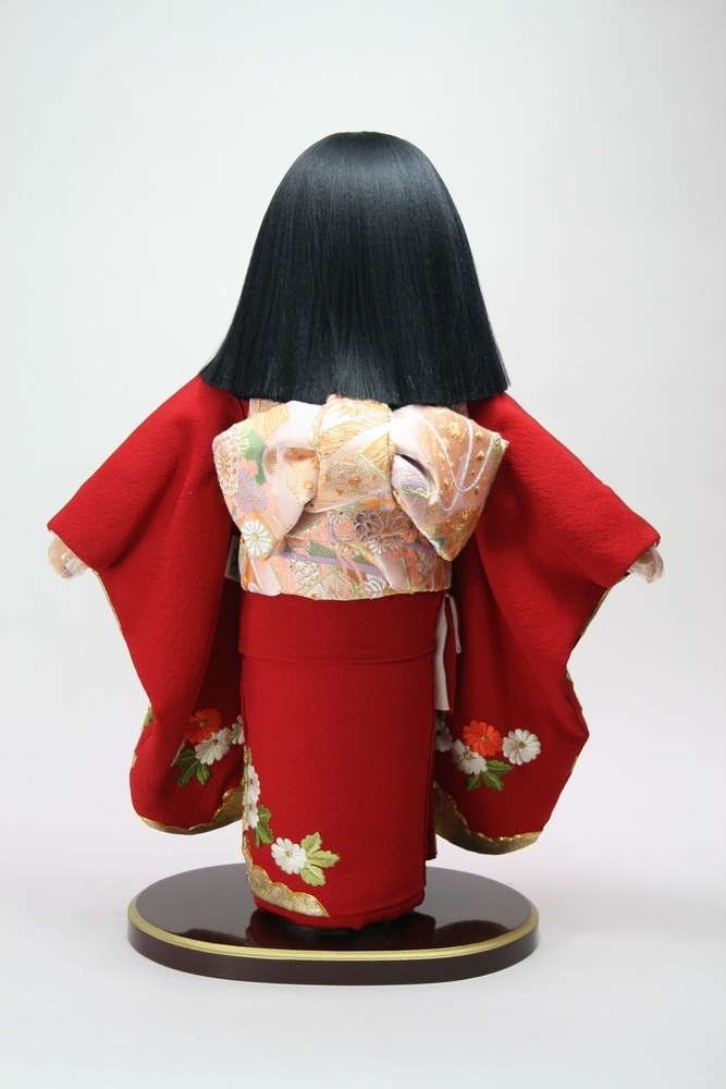 12号 正絹 摺り箔京刺繍 市松人形