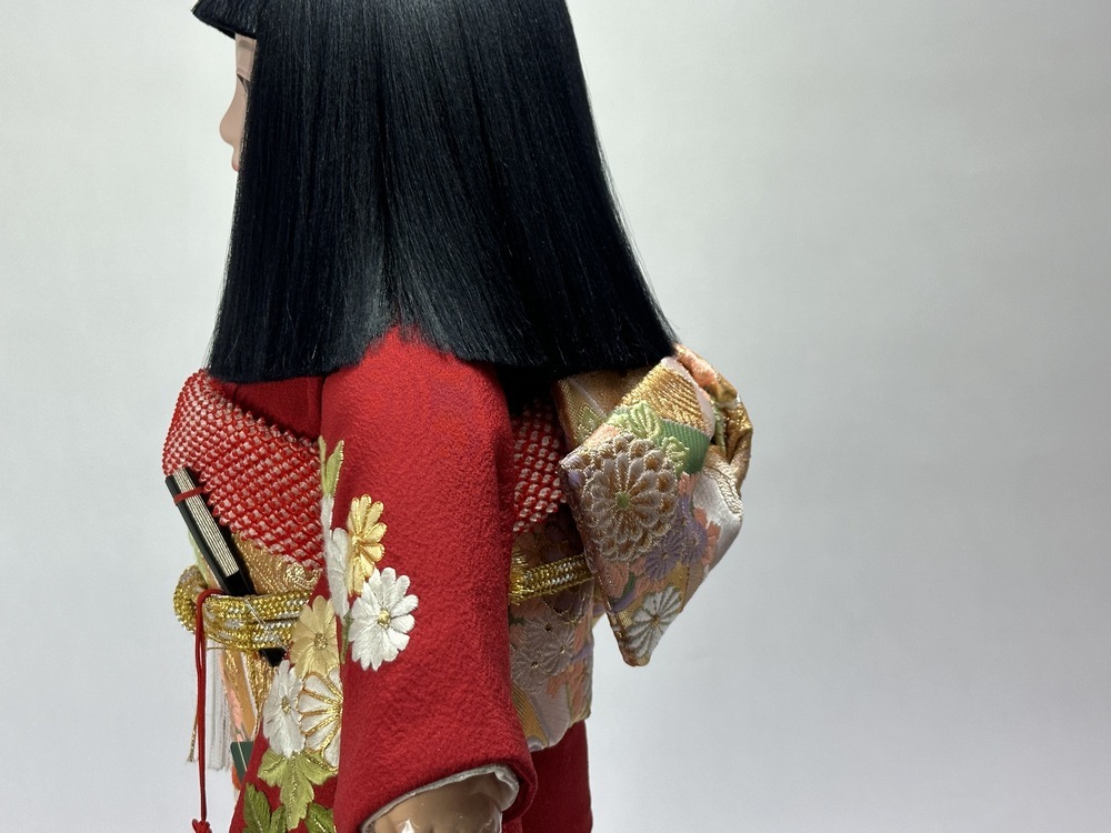 12号 正絹 摺り箔京刺繍 市松人形