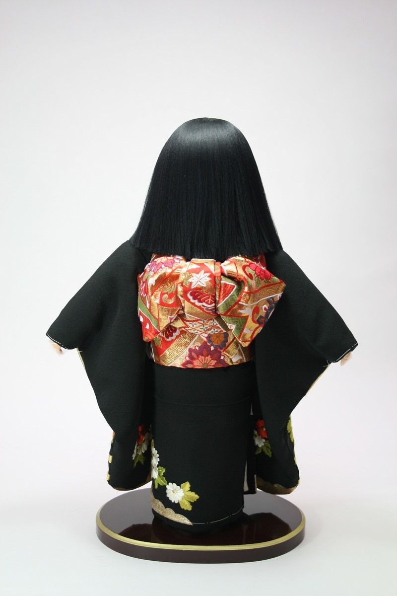 12号 正絹 摺り箔京刺繍 市松人形