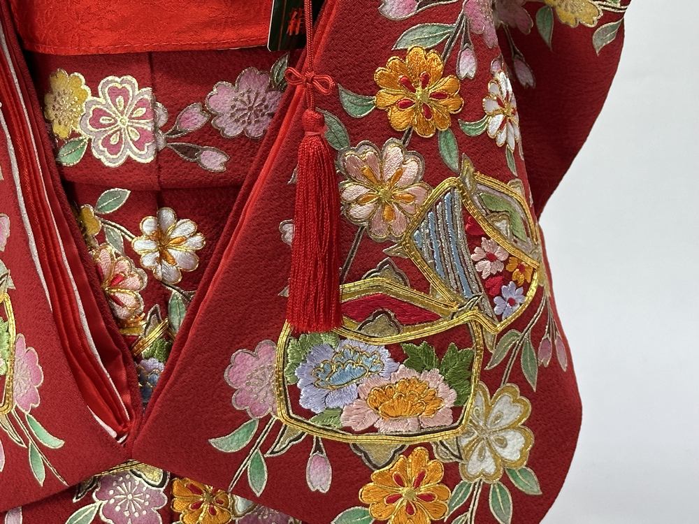 12号 正絹金彩刺繍京友禅 市松人形