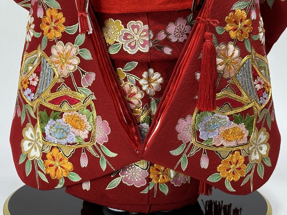12号 正絹金彩刺繍京友禅 市松人形