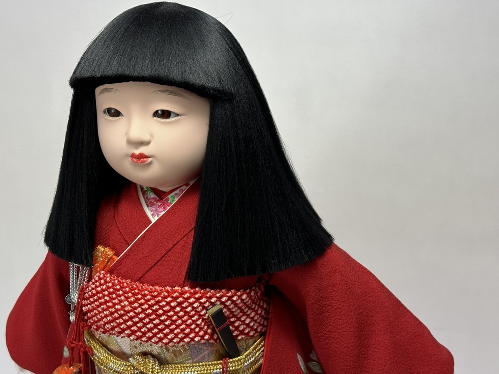 12号 正絹金彩刺繍京友禅 市松人形
