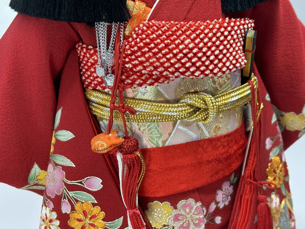 12号 正絹金彩刺繍京友禅 市松人形