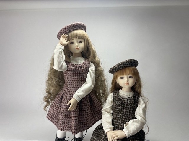 チェック柄ウールワンピースセット（全2種）