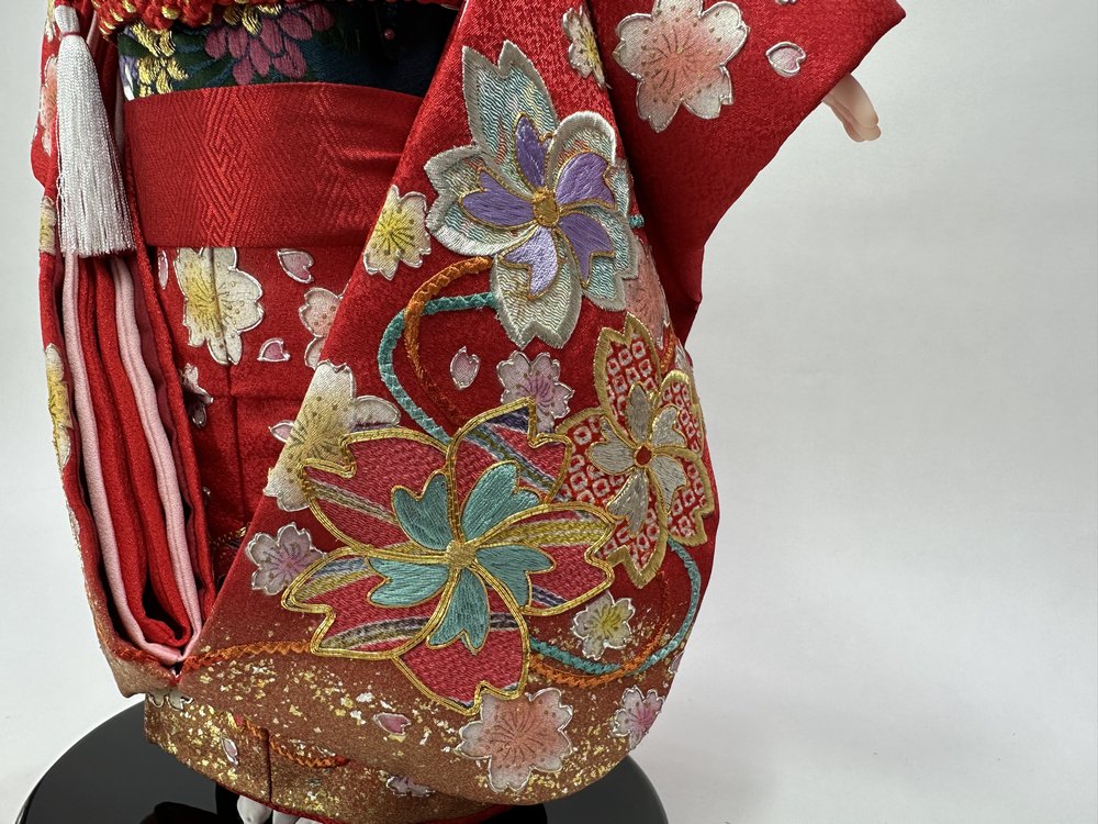 12号 切嵌金彩京刺繍  市松人形