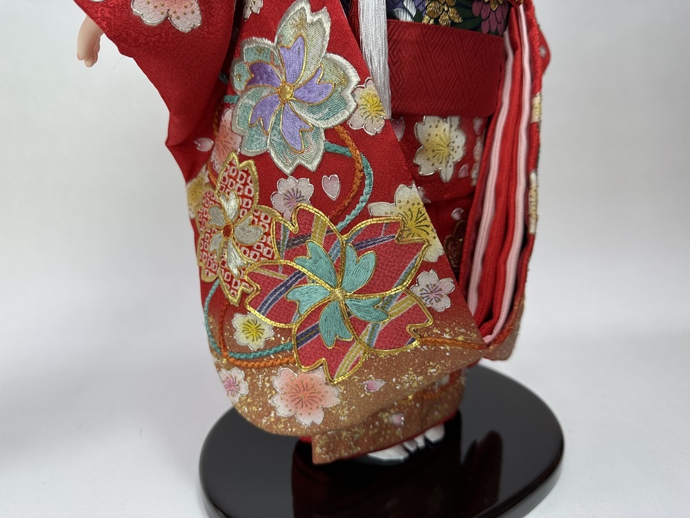 12号 切嵌金彩京刺繍  市松人形