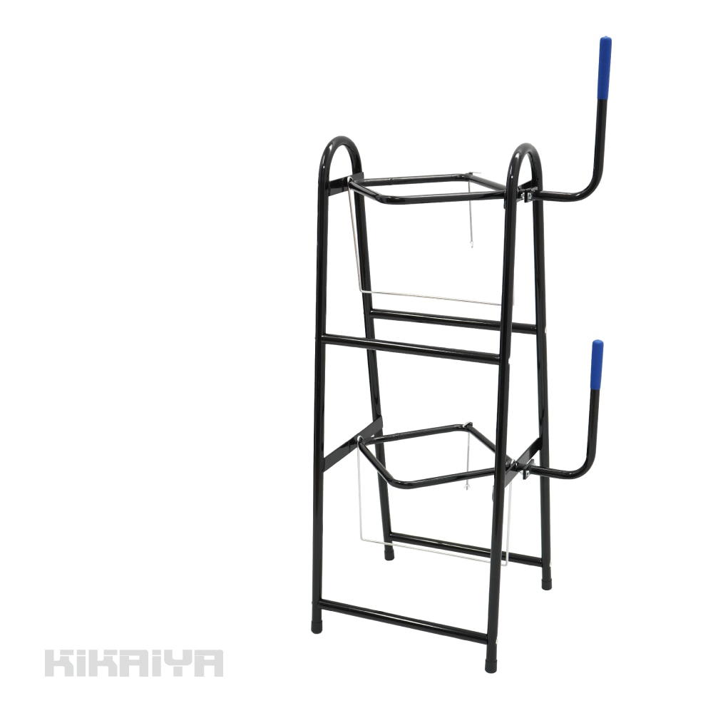一斗缶スタンド 2段式 18L 2個収納 一斗缶ホルダー オイル 塗料 シンナー 調味料 油 ダブルタイプ KIKAIYA
