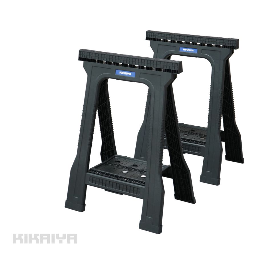 ソーホース プラスチック 2台セット 折りたたみ 作業台 使用荷重300kg ワークテーブル 馬脚 DIY 日曜大工 切断 簡易作業台 KIKAIYA