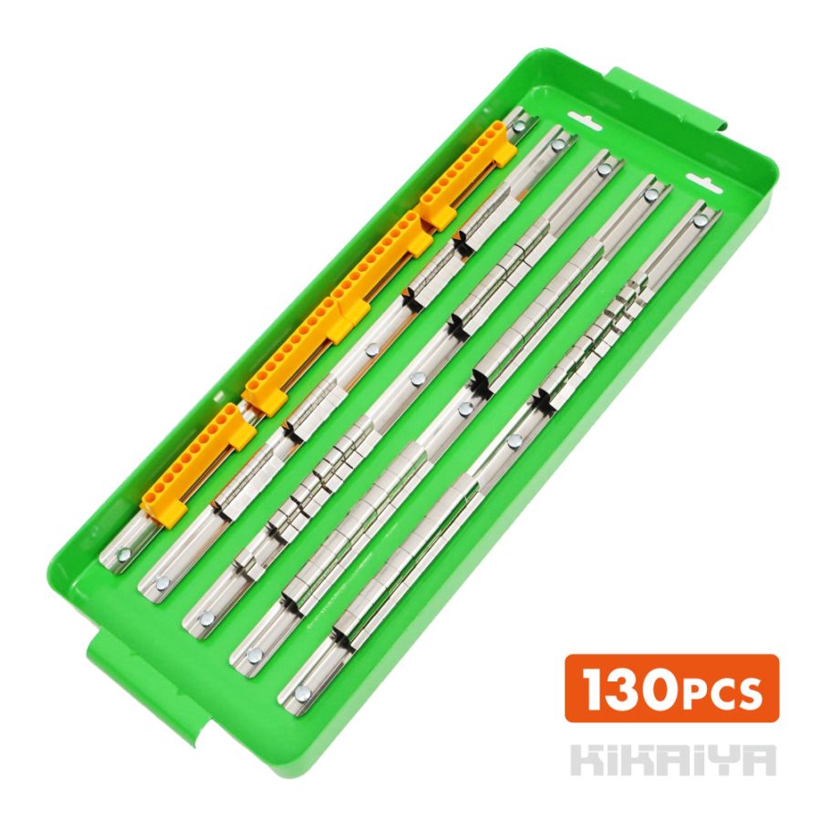 ソケットホルダー 130pcs ソケットレールラック ソケット ビット スライド式 収納 整理 整頓 保管 1/4インチ 3/8インチ 1/2インチ KIKAIYA
