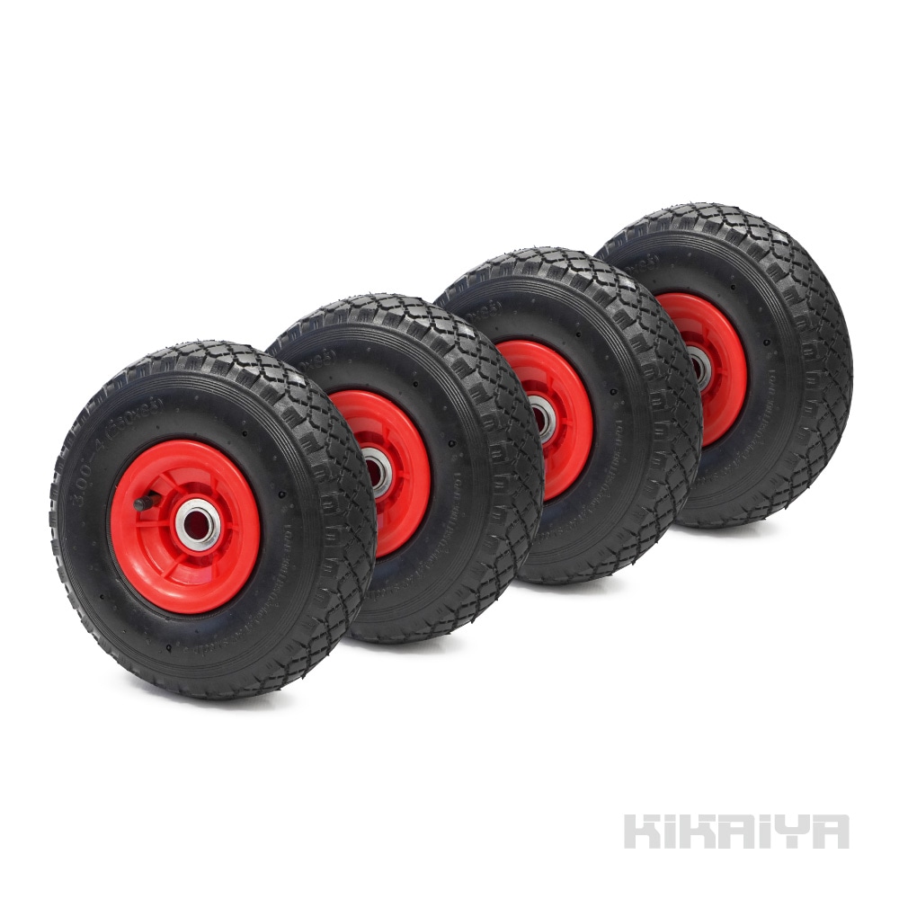 タイヤ エアー式 4個セット 260mm 取付穴20mm 米式バルブ KIKAIYA