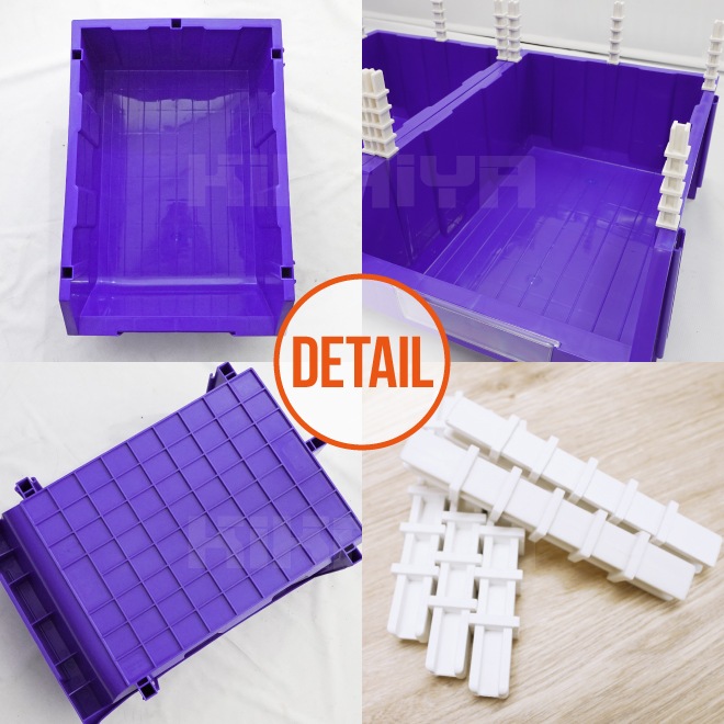 連結 パーツボックス 4個セット 収納棚 部品収納 W350×D500×H200mm パーツコンテナ 25kg×4pcs パーツラック KIKAIYA