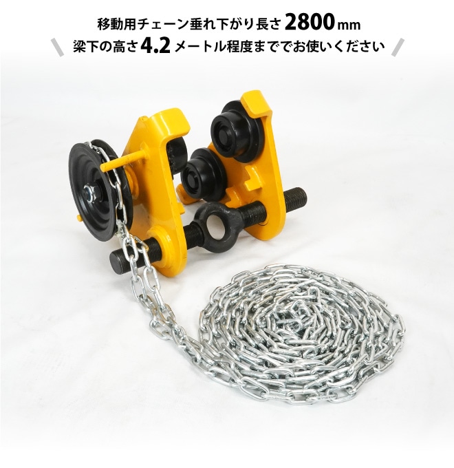 ギヤードトロリー 1トン ネジ式 トローリー チェーンブロック用 チェンブロック KIKAIYA