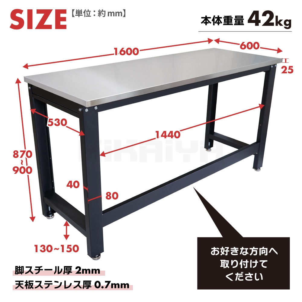 W3型ワークテーブルワゴンステンレス(SUS304)仕様 W3A-S4606 大型重量商品 運搬作業用品 ワゴン キャニオン キャニオン W3型 ワークテーブル ワゴン ステンレス (SUS304