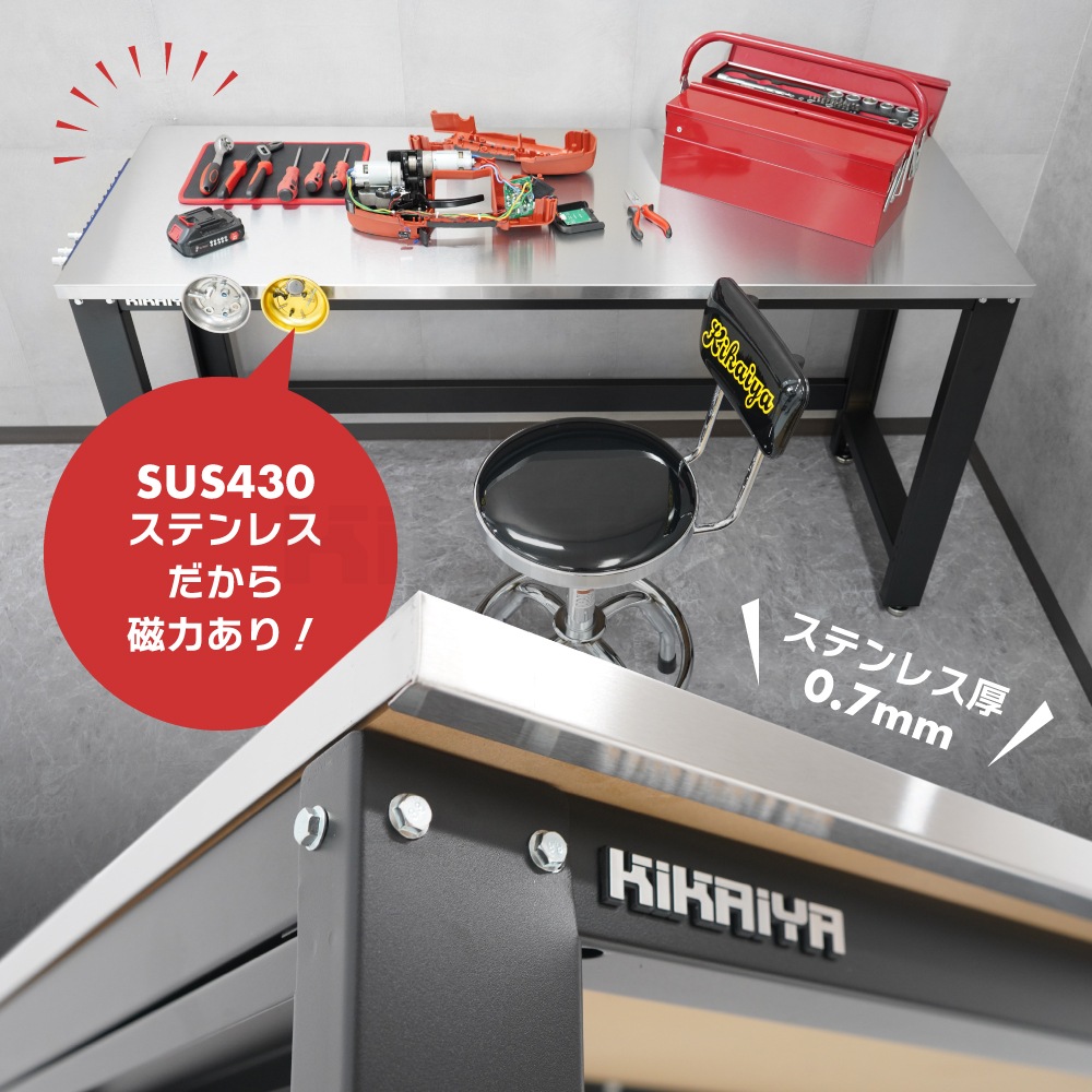 作業台 ステンレス天板 300kg W1600×D600×H870mm 業務用 作業テーブル