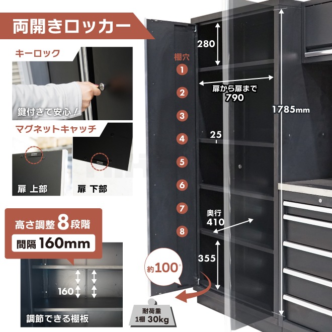ガレージ キャビネット コンビネーション ステンレス天板 専用