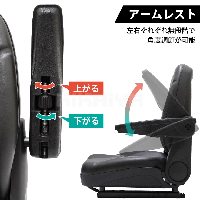 フォークリフトシート アームレスト付き 汎用多目的 交換用シート
