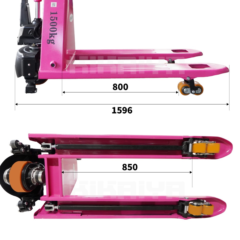 ハンドリフト 電動 1500kg ダブルローラー 補助ローラー付 フォーク長さ1150mm 爪間隔250mm 高さ80mm 業務用 ハンドパレット パレットトラック KIKAIYA