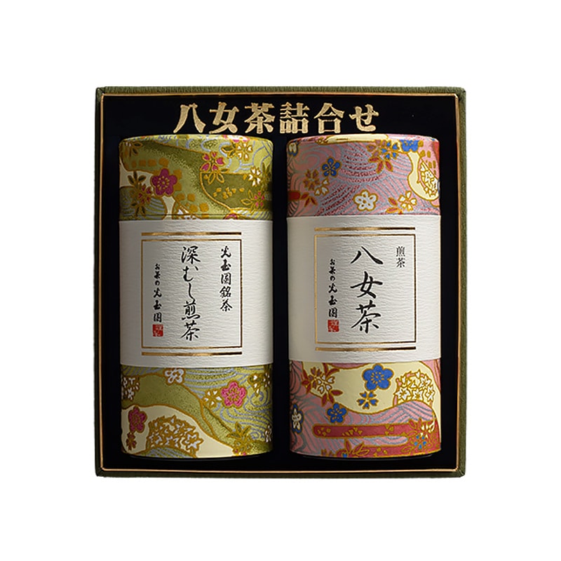 特撰ギフト 高級八女煎茶×1、高級深むし煎茶×1 [上質紙箱入]