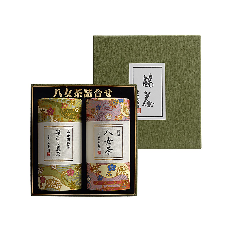 特撰ギフト 高級八女煎茶×1、高級深むし煎茶×1 [上質紙箱入]