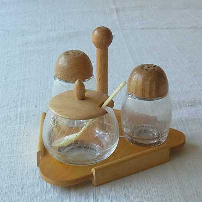 ソルト、ペッパー&マスタード入れ 1950年代 ソルト、ペッパー