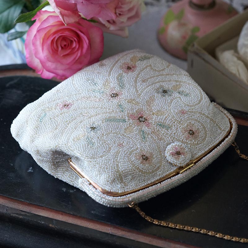 フランス直輸入！アンティークなドール用刺繍バッグ アンティーク