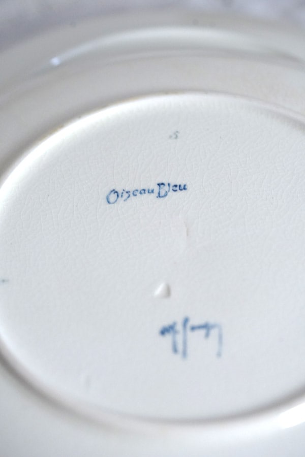 幸せの青い鳥のRouardのM・Goupy作ステンシルプレート23.5cm gc-1123の